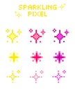 Sparkling pixel set, vector sparkling pixel set,