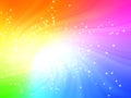 Sparkling rainbow colors light burst with stars Royalty Free Stock Photo
