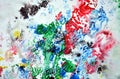 Sparkling red green red black gray blue pink colors and hues. Abstract wet paint background. Painting spots. Royalty Free Stock Photo