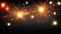 Sparkling red and yellow sparkling fireworks with black background celebration concept Generative AI Royalty Free Stock Photo