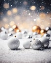 Sparkling Secrets: A Close-up Look at Distant White Gold Balls a Royalty Free Stock Photo