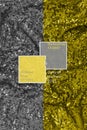 Sparkling sequins texture background, copy space. Illuminating, ultimate gray. Color of the year 2021. Top view, flat lay