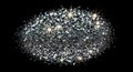 Sparkling Silver Glitter Dust Particles on Black Background Royalty Free Stock Photo