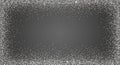 Sparkling silver glitter frame on a gray background Royalty Free Stock Photo