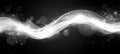 Sparkling Silver Waves On Black Abstract Background With Light Effects And Bokeh, Horizontal Format Royalty Free Stock Photo