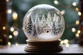 Sparkling Snow decorative globe. Generate Ai Royalty Free Stock Photo