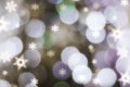 Sparkling snowflakes on circle bokeh