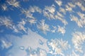 Sparkling snowflakes on a window