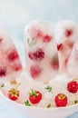 Soda, Raspberry and Thyme Ice Pops Royalty Free Stock Photo