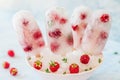 Soda, Raspberry and Thyme Ice Pops Royalty Free Stock Photo