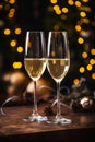 Sparkling Spirits: A Visual Analysis of Wine Glasses Against a T Royalty Free Stock Photo