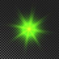 Green glowing sparkling star Royalty Free Stock Photo