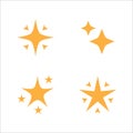 Sparkling star icon. Sparkle star shine icons. Shinny clean stars pop up. Shooting stars glitter vector illustration in yellow Royalty Free Stock Photo