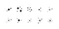 Sparkling star shimmer vector element set