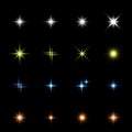 Sparkling star, vector glowing star light effect. Glitter magic star sparks. Stars and sparkles collection. Vector illustration Royalty Free Stock Photo