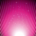 Sparkling stars on magenta light burst