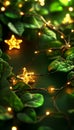 Sparkling String Lights and Star-Shaped Lanterns Illuminate, Creating Magical Holiday Ambiance