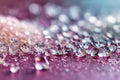 Sparkling Sugar Crystals Scattered on a Pink Surface Create a Mesmerizing Visual Texture During a Close-Up Macro Shot Royalty Free Stock Photo