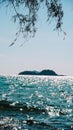 Sparkling sunlight on oceanic waves. water of tropical sea bokeh. Blur tropical sea water bokeh. Abstract sea water bokeh Royalty Free Stock Photo