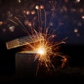 Sparkling surprise gift box Royalty Free Stock Photo