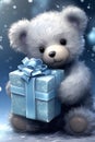 Sparkling Surprises: A Dreamy White Teddy Bear\'s Gift-Giving Adv