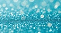 Sparkling Teal Glitter Background with Soft Bokeh Lights Royalty Free Stock Photo