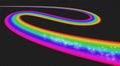 Sparkling Transparent Rainbow Colored Bending Ribbon or Path