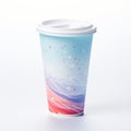 Sparkling Water Cup Mock Up With Colorful Patterns