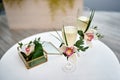 Sparkling wedding glasses with champagne Royalty Free Stock Photo