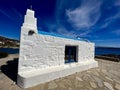 A sparkling white Greek Orthodox Church in Paros, Greece Royalty Free Stock Photo