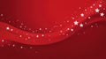 Sparkling White Stars Flowing on a Red Background with Wave Pattern and Light Effect Royalty Free Stock Photo