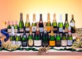 Sparkling white wine bottles Royalty Free Stock Photo
