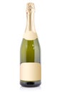 Sparkling wine bottle with blank label Royalty Free Stock Photo