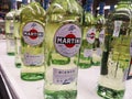 Sparkling wine Martini was put up for sale in the Metro AG hypermarket on January 20, 2020 in Russia, Kazan, Tikhoretskaya Street