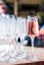 Sparkling wine in tall glasses Royalty Free Stock Photo