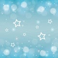 Sparkly blue background with circles and stars Royalty Free Stock Photo