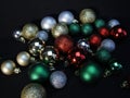 Sparkly Christmas ornament balls, shine bright,