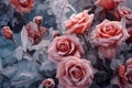 Sparkly Frozen ice flowers. Generate Ai Royalty Free Stock Photo