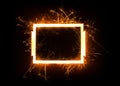 Sparkly glowing empty rectangle frame