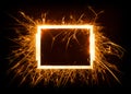 Sparkly glowing empty rectangle frame Royalty Free Stock Photo