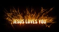 Sparkly glowing title card for Jesus Loves You Royalty Free Stock Photo