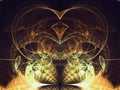 Sparkly gold fractal heart