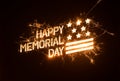 Sparkly HAPPY MEMORIAL DAY title with flag Royalty Free Stock Photo