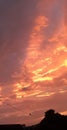 Sparkly yellow orange sky with clouds picture