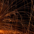 Sparks on a black background, Royalty Free Stock Photo