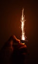 Sparks from the cigarette lighter. Royalty Free Stock Photo