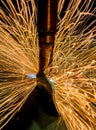 Sparks close-up Machine Spot Royalty Free Stock Photo