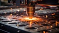 Sparks of Creation: The Power and Precision of an Industrial CNC Plasma Cutter. Generative AI
