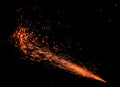 Sparks of Fire on Black Royalty Free Stock Photo