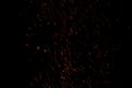 Sparks and fire on a black background Royalty Free Stock Photo